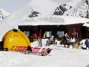 Self-service restaurant Le Schuss at the mountain station of the Pelevos gondola