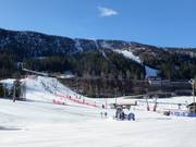 Beginner and children's areas in front of the Skistar Lodge in the valley