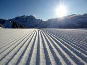 Perfect slope grooming in the Villars/Gryon/Les Diablerets ski area
