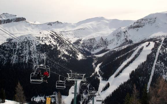 Biggest height difference in the Slate Range – ski resort Lake Louise