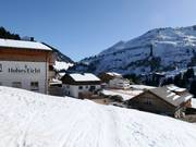 View of the accommodations in Damüls