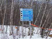 Slope signage in the ski area Le Massif de Charlevoix