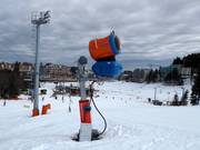 High-performance snow cannon at the Babin Do valley station