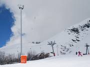 Floodlights on the Baby slope in La Chal