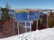 Slope signage in the Carezza ski area