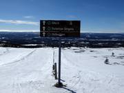 Slope signage in the Idre Fjäll ski resort