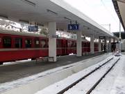 The Scuol train station is located right next to the valley station.