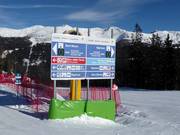 Slope signage in the ski resort