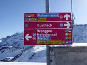 Slope signage in the Adelboden-Lenk ski area