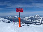 Slope signposting in the ski resort of Stoos