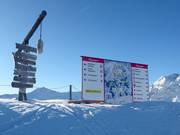 Piste map and slope signposting on the Kalteck