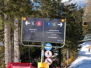 Slope signage in the Meran 2000 ski area
