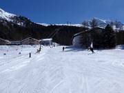 Beginner lift Cristins at the Corvatsch valley station Surlej