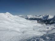 View over the ski area of Arosa