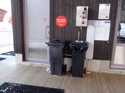 Trash cans are available