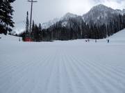Groomed slope in the Whitewater ski area
