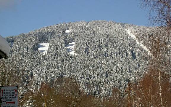 Biggest height difference in Southeast Czech Republic (Jihozápad) – ski resort Špičák