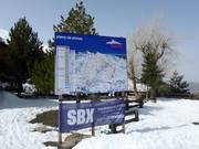 Slope map in the Sierra Nevada ski resort