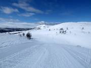 View of the mountain station of the Tärnaby double chairlift