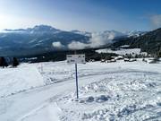Slope signage in the ski resort