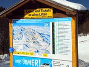 At the entrances, information boards show which lifts are operating.