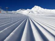 Freshly groomed slope in the Gargellen ski resort
