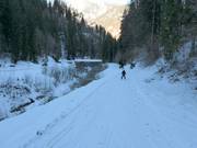 Ski trails at the end of the ski route to Vandans