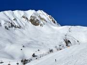Powder slopes at the Bleis chairlift