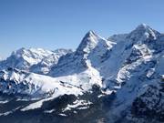 View of the ski area below the north face of the Eiger