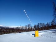 Artificial snow-making lance in the ski resort of Hemavan