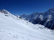 Freeride terrain in the Lauchernalp ski area