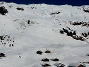 Powder snow slopes between the Hochstraess and Maegisalp