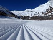 Groomed slope in Saas-Fee