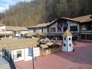 Square at the valley station with "Russian Village"