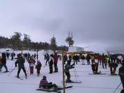 Hustle and bustle on the beginner slope