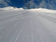 Freshly groomed slope