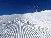 Perfect slope preparation in the ski resort of Vent