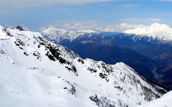 Biggest height difference in Russia – ski resort Rosa Khutor