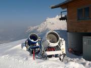 Snow cannons on the mountain