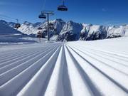 Perfectly groomed slope in Ischgl