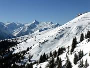 View over the ski resort of Schmitten including the Kitzsteinhorn