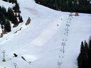 Beginner slope at the Easy Rider four-seater chairlift