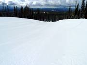 Groomed slope in the Big White ski area