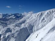 Powder slopes at the Parlets chairlift