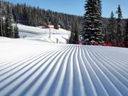 Perfectly groomed slope in the SilverStar ski resort
