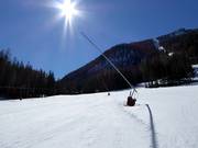 Snowmaking of the practice area in Mauterndorf