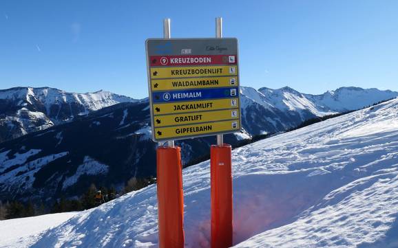Raurisertal: orientation within ski resorts – Orientation Rauriser Hochalmbahnen – Rauris