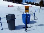 Trash bins in the ski area