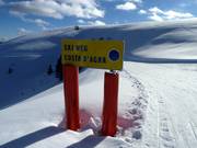 Slope sign-posting in the Folgaria-Fiorentini ski resort