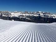 Perfectly groomed slopes at Flumserberg